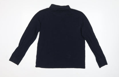 Brave Soul Men’s Blue L Long Sleeve Cotton Polo Shirt