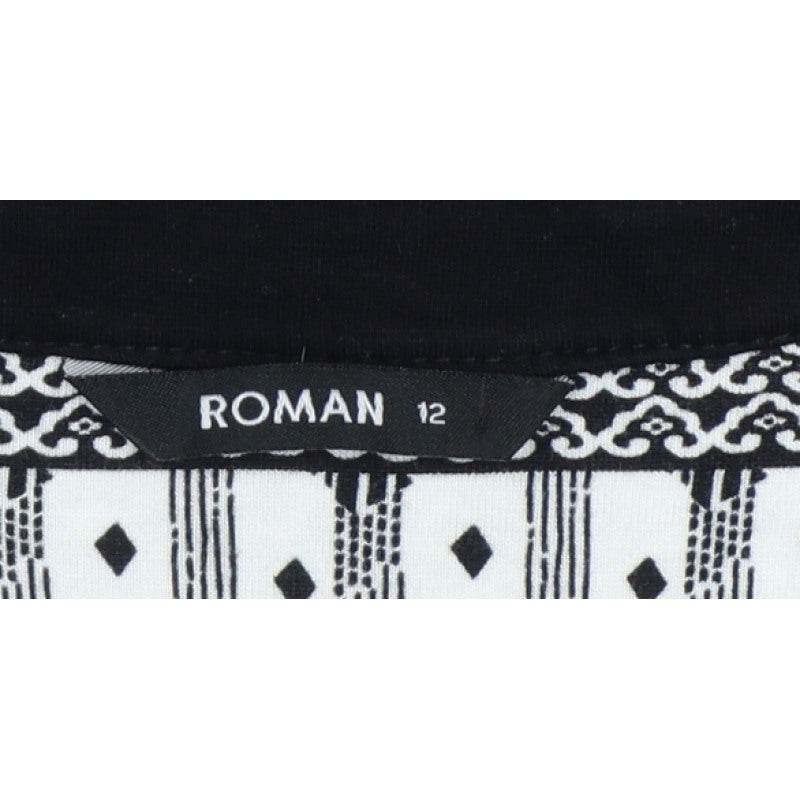 Roman Women’s Multicoloured UK 12 Geometric Sleeveless V-Neck Tunic Blouse