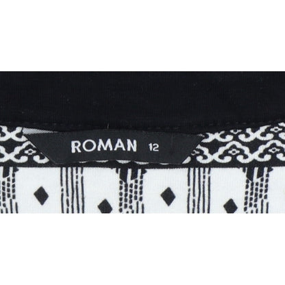 Roman Women’s Multicoloured UK 12 Geometric Sleeveless V-Neck Tunic Blouse