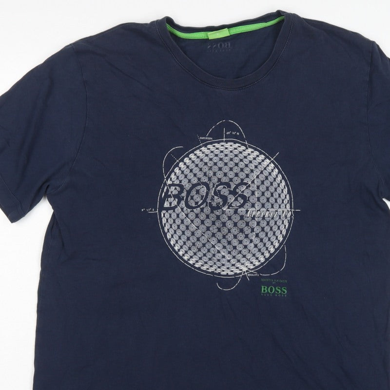 Hugo Boss Men’s Blue XL Martin Kaymer Golf Graphic Crew Neck T-Shirt