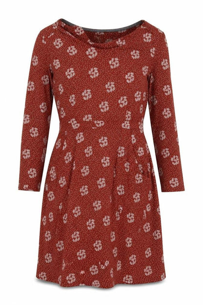 White Stuff Women Red Floral Fit & Flare Knee Length Dress UK 8