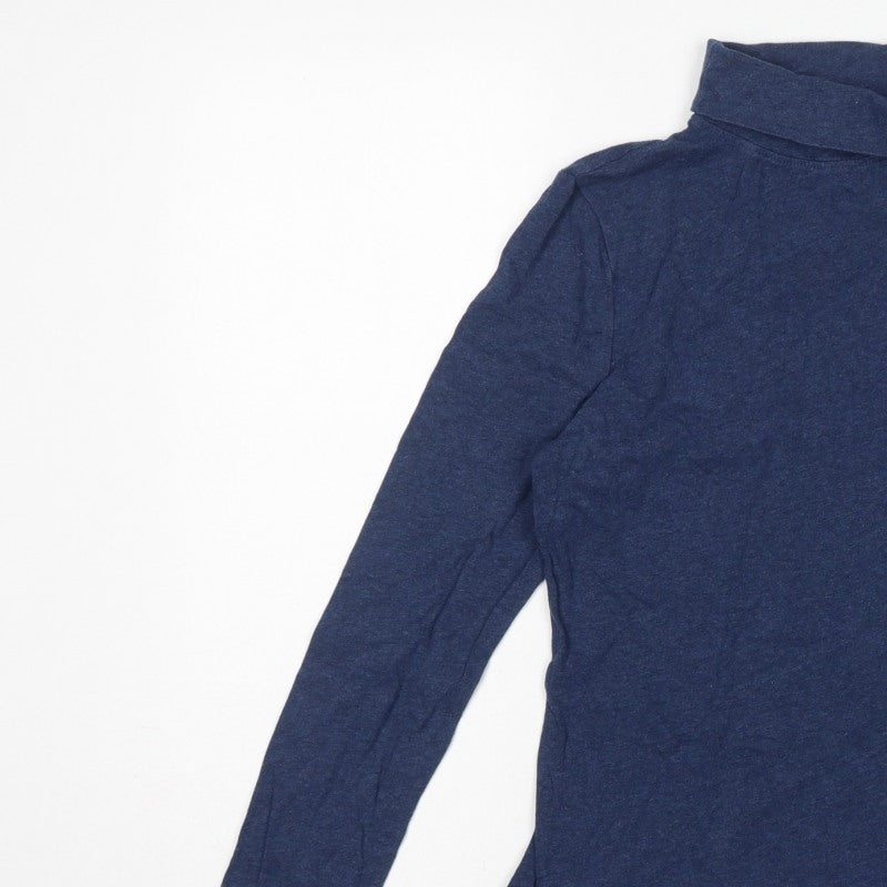 Seasalt Cornwall Women Blue UK 10 Landing Organic Cotton Roll Neck Top