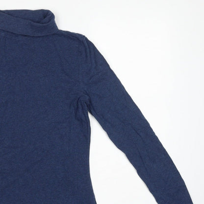 Seasalt Cornwall Women Blue UK 10 Landing Organic Cotton Roll Neck Top