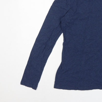 Seasalt Cornwall Women Blue UK 10 Landing Organic Cotton Roll Neck Top