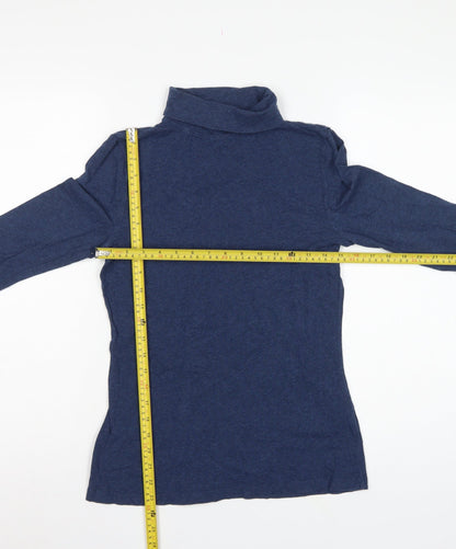 Seasalt Cornwall Women Blue UK 10 Landing Organic Cotton Roll Neck Top