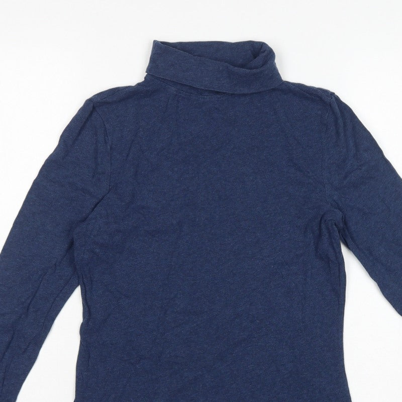 Seasalt Cornwall Women Blue UK 10 Landing Organic Cotton Roll Neck Top