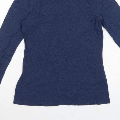 Seasalt Cornwall Women Blue UK 10 Landing Organic Cotton Roll Neck Top