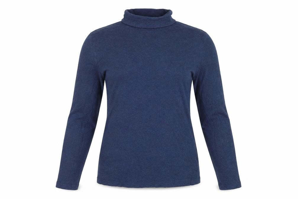 Seasalt Cornwall Women Blue UK 10 Landing Organic Cotton Roll Neck Top