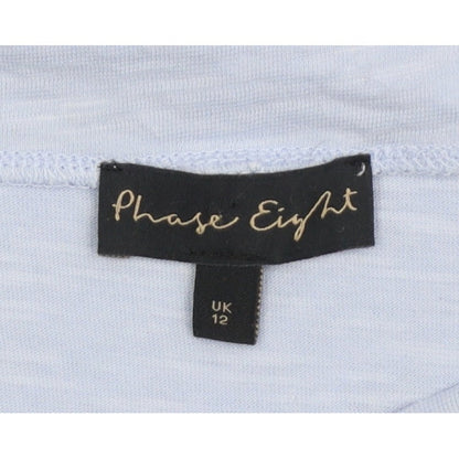 Phase Eight Women Blue UK 12 Modal Cotton Raglan 3/4 Sleeve T-Shirt