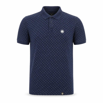 Pretty Green Men’s Blue Polka Dot Logo Short Sleeve Polo Shirt S