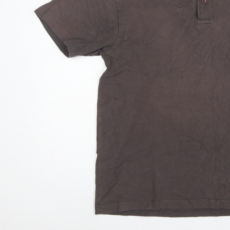 CAT Mens Brown L Premium Workwear Logo Short Sleeve Polo Shirt