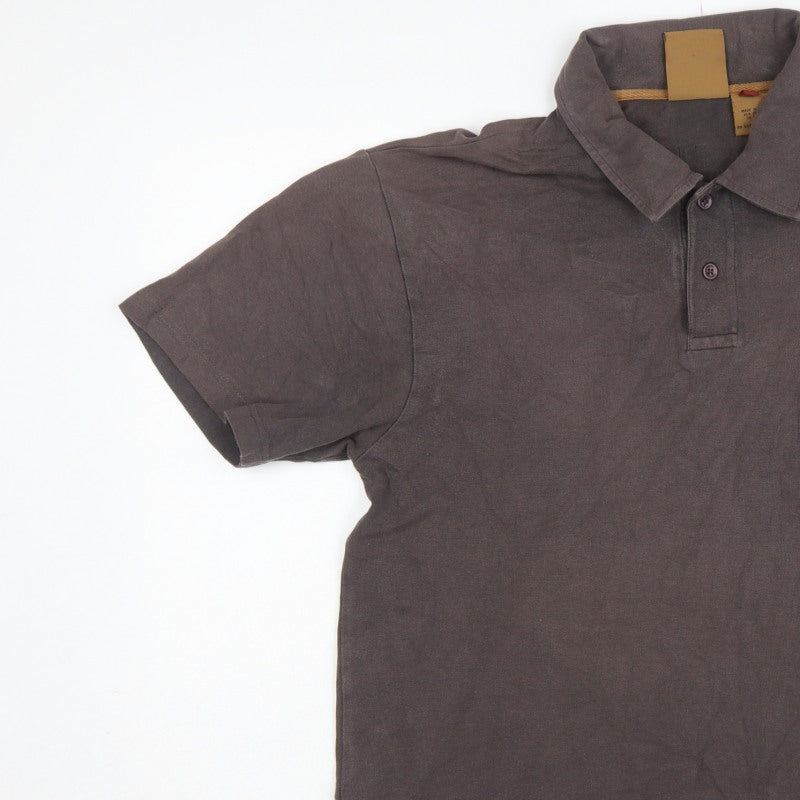 CAT Mens Brown L Premium Workwear Logo Short Sleeve Polo Shirt