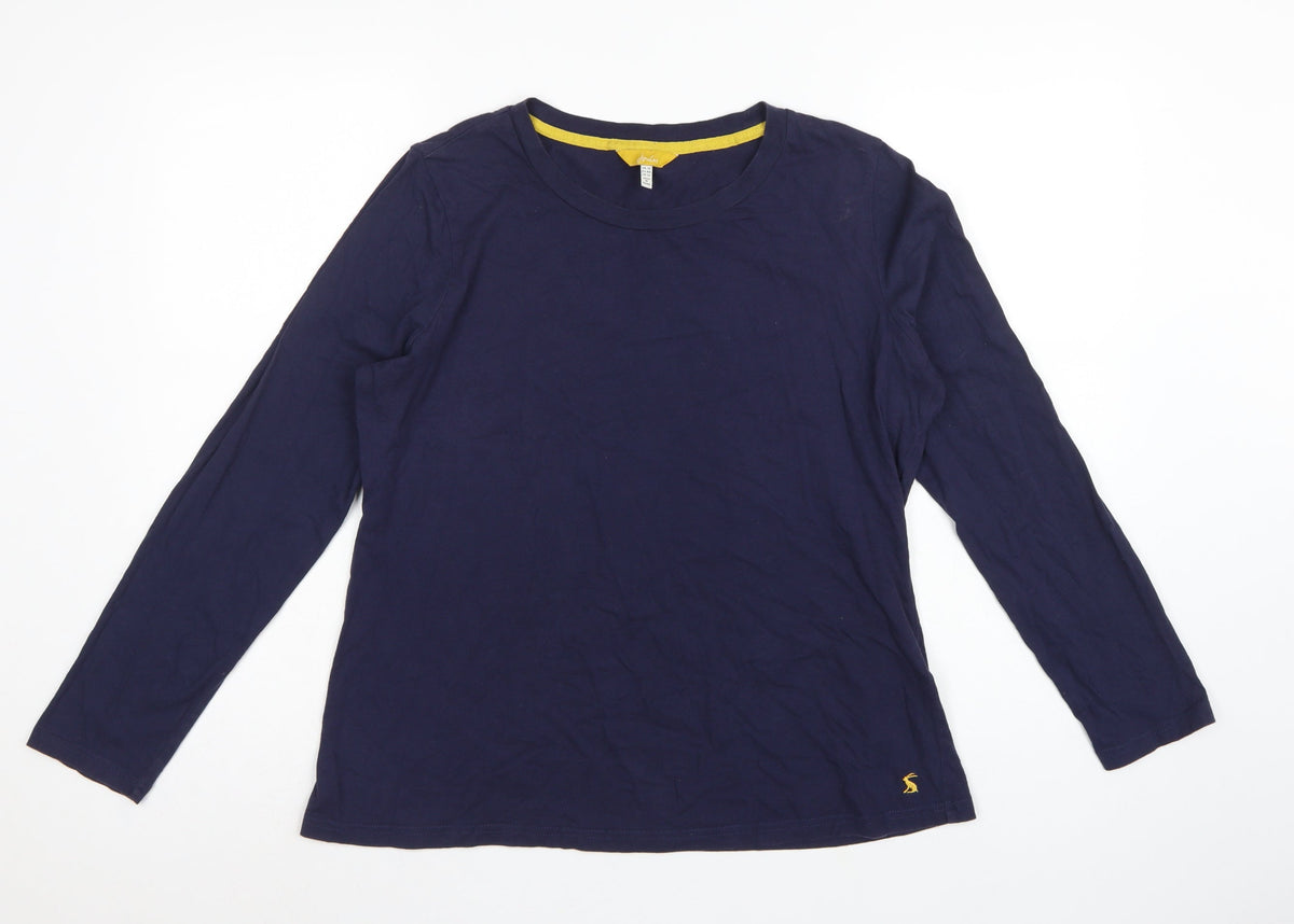 Joules Women’s Blue UK 16 Basic Long Sleeve Crew Neck Cotton T-Shirt