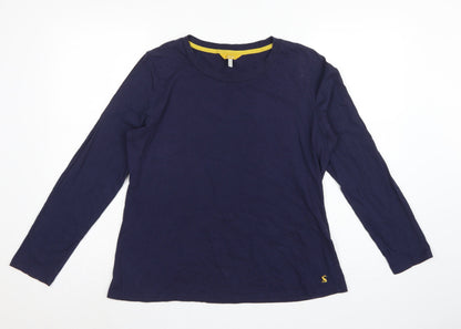 Joules Women’s Blue UK 16 Basic Long Sleeve Crew Neck Cotton T-Shirt