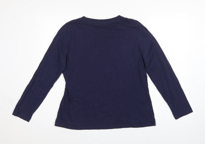 Joules Women’s Blue UK 16 Basic Long Sleeve Crew Neck Cotton T-Shirt