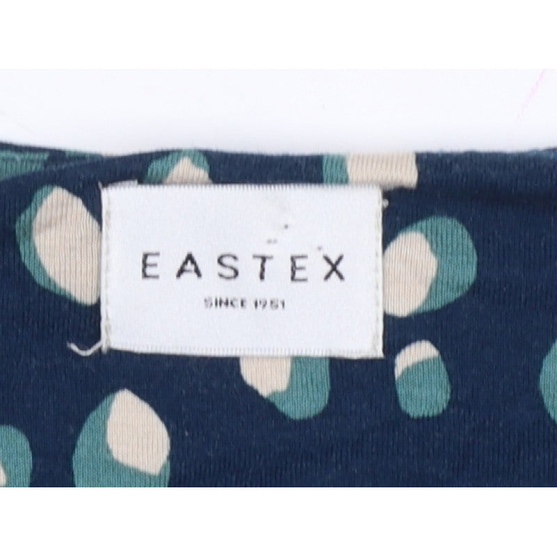 Eastex Women’s Blue Spot Print Wrap Blouse UK 18 Long Sleeve