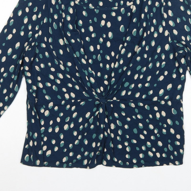 Eastex Women’s Blue Spot Print Wrap Blouse UK 18 Long Sleeve