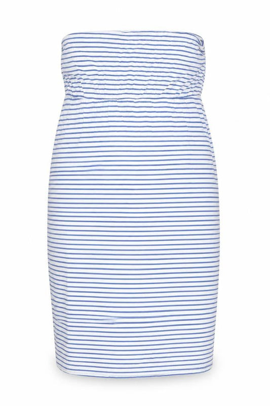 Laura Ashley Women Blue White UK 12 Striped Long Pencil Skirt