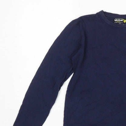 Lyle & Scott Boys Blue 14-15 Years Basic Long Sleeve Logo T-Shirt