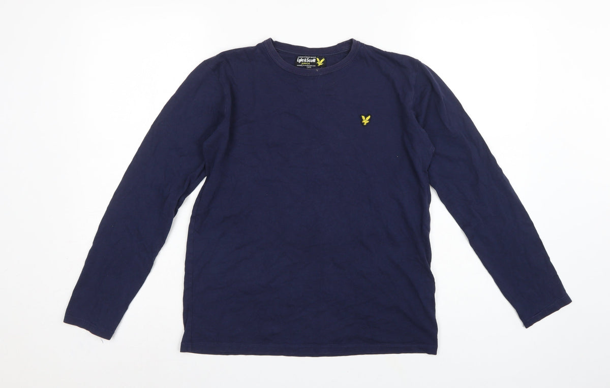 Lyle & Scott Boys Blue 14-15 Years Basic Long Sleeve Logo T-Shirt