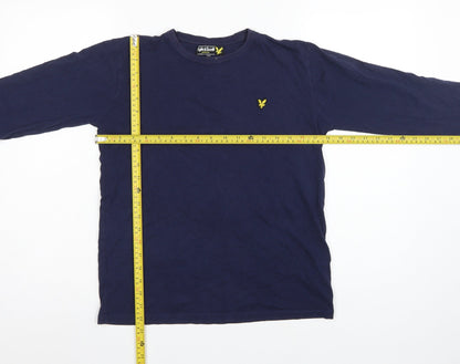 Lyle & Scott Boys Blue 14-15 Years Basic Long Sleeve Logo T-Shirt