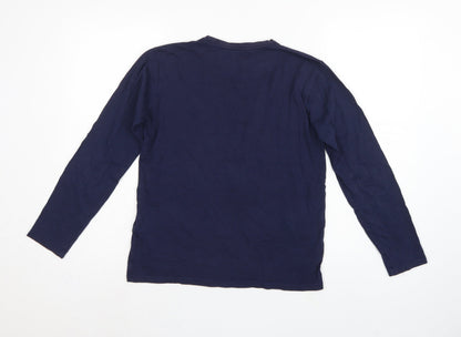 Lyle & Scott Boys Blue 14-15 Years Basic Long Sleeve Logo T-Shirt