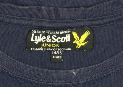 Lyle & Scott Boys Blue 14-15 Years Basic Long Sleeve Logo T-Shirt