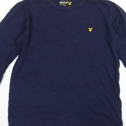 Lyle & Scott Boys Blue 14-15 Years Basic Long Sleeve Logo T-Shirt