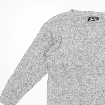 Golddigga Women Grey UK 10 Basic Knit Crew Neck Long Sleeve Top