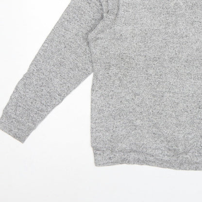 Golddigga Women Grey UK 10 Basic Knit Crew Neck Long Sleeve Top