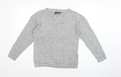 Golddigga Women Grey UK 10 Basic Knit Crew Neck Long Sleeve Top