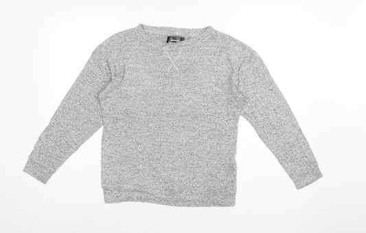 Golddigga Women Grey UK 10 Basic Knit Crew Neck Long Sleeve Top