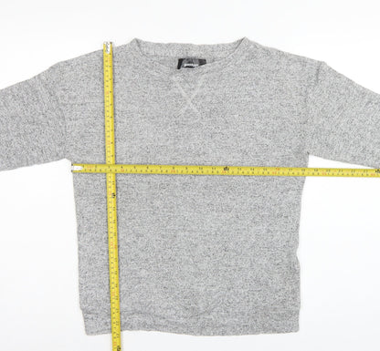 Golddigga Women Grey UK 10 Basic Knit Crew Neck Long Sleeve Top