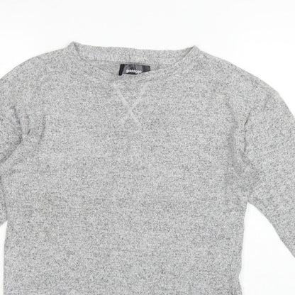 Golddigga Women Grey UK 10 Basic Knit Crew Neck Long Sleeve Top