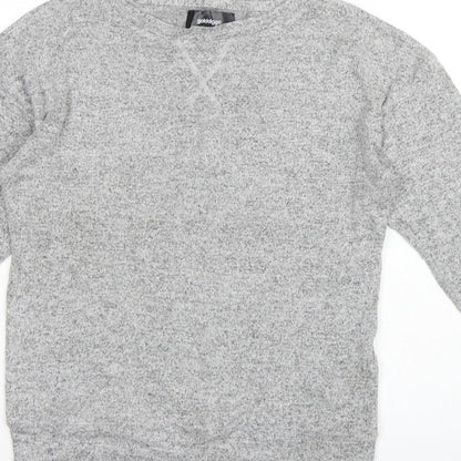 Golddigga Women Grey UK 10 Basic Knit Crew Neck Long Sleeve Top
