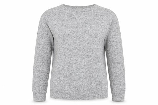 Golddigga Women Grey UK 10 Basic Knit Crew Neck Long Sleeve Top