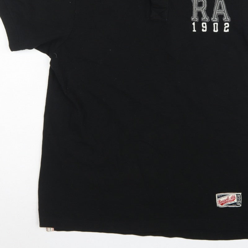 Russell Athletic Men’s Black XL Cotton Embroidered Logo Polo Shirt