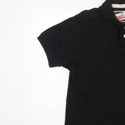 Russell Athletic Men’s Black XL Cotton Embroidered Logo Polo Shirt
