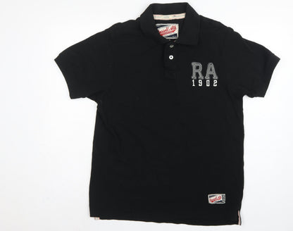 Russell Athletic Men’s Black XL Cotton Embroidered Logo Polo Shirt