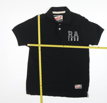 Russell Athletic Men’s Black XL Cotton Embroidered Logo Polo Shirt