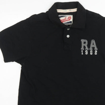 Russell Athletic Men’s Black XL Cotton Embroidered Logo Polo Shirt