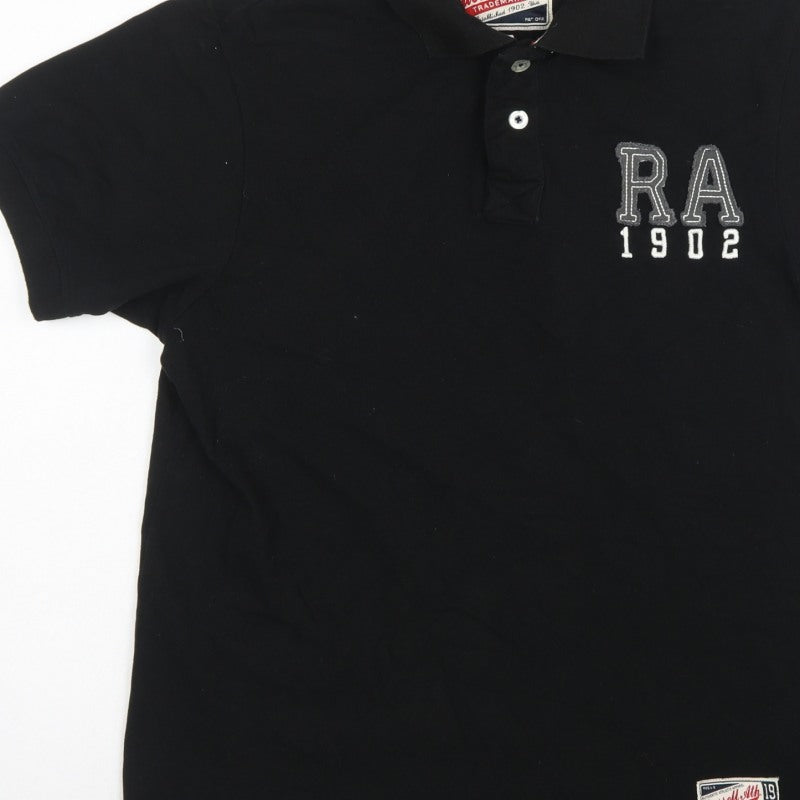 Russell Athletic Men’s Black XL Cotton Embroidered Logo Polo Shirt