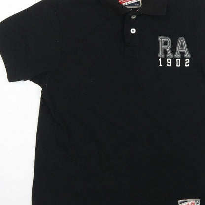 Russell Athletic Men’s Black XL Cotton Embroidered Logo Polo Shirt