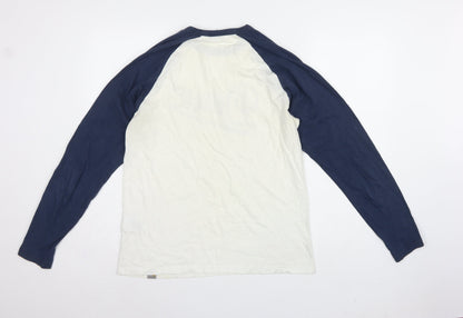 Carhartt Men’s M White Blue Detroit Logo Long Sleeve Raglan T-Shirt