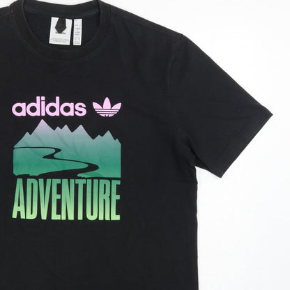 Adidas Men’s Black M Adventure Graphic Print Crew Neck Short Sleeve T-Shirt