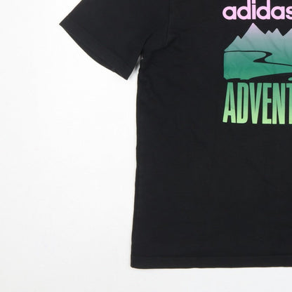 Adidas Men’s Black M Adventure Graphic Print Crew Neck Short Sleeve T-Shirt