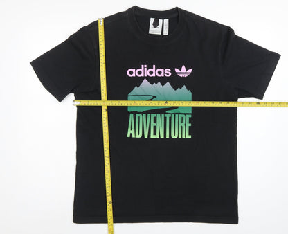 Adidas Men’s Black M Adventure Graphic Print Crew Neck Short Sleeve T-Shirt