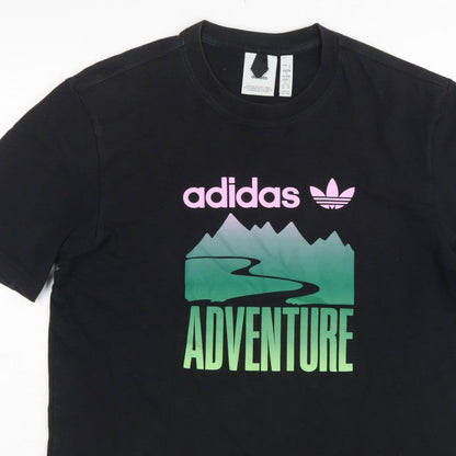 Adidas Men’s Black M Adventure Graphic Print Crew Neck Short Sleeve T-Shirt
