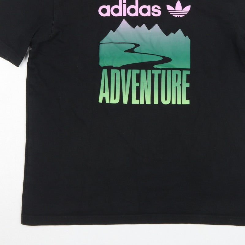 Adidas Men’s Black M Adventure Graphic Print Crew Neck Short Sleeve T-Shirt
