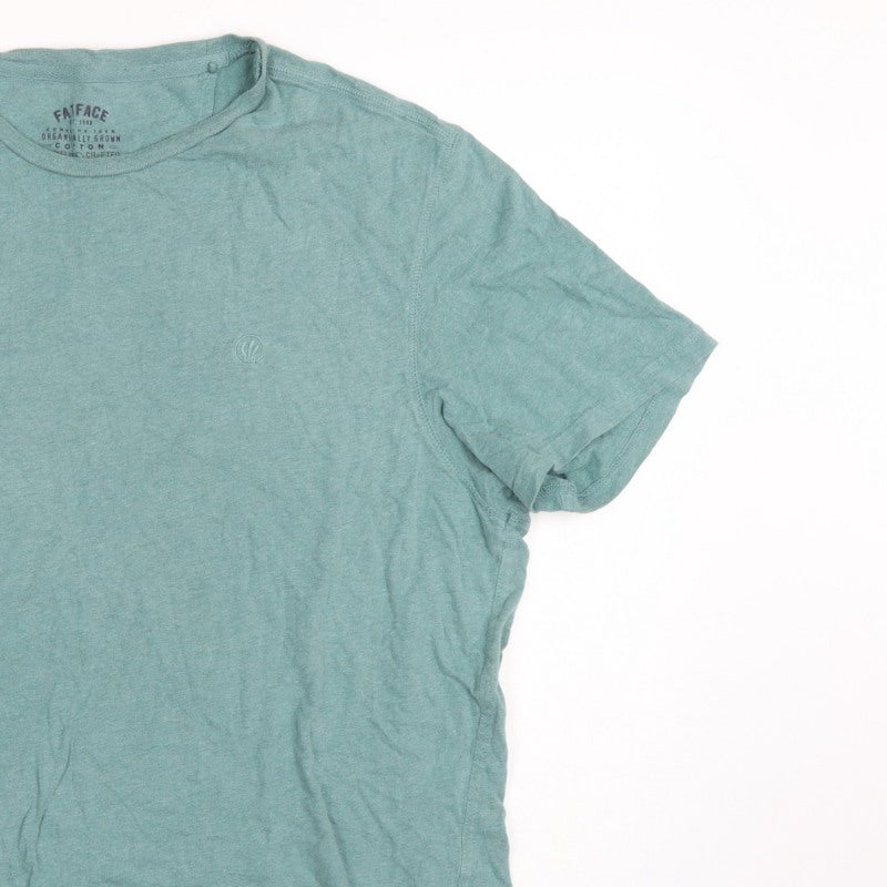 FatFace Men’s Blue XL Organic Cotton Crew Neck Logo T-Shirt